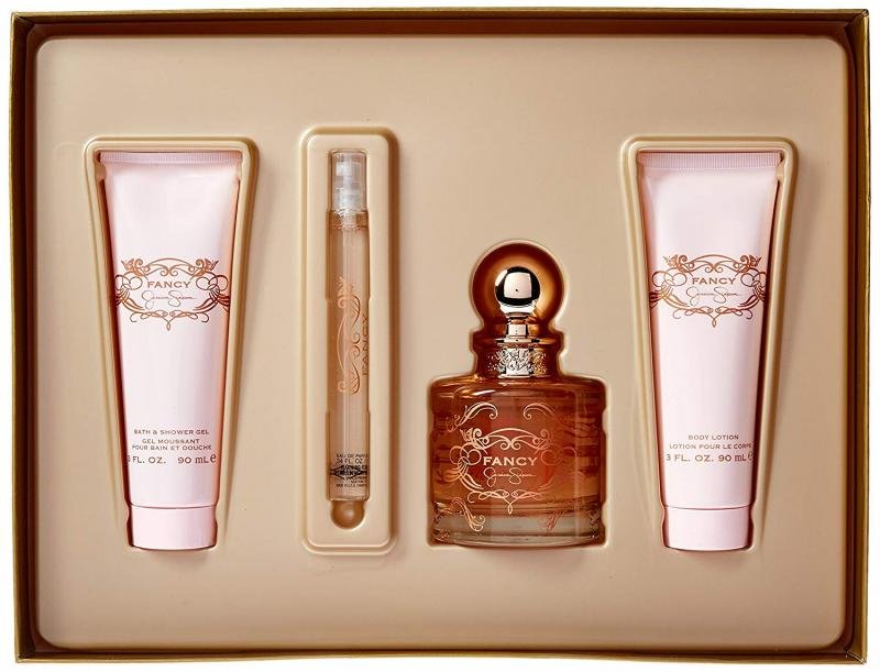 FANCY 4 PCS. GIFT SET: 3.4 FL.OZ. EDP SPRAY 3.0 FL.OZ. BODY LOTION 3.0 FL.OZ. SHOWER GEL 0.34 OZ. EDP FOR WOMEN