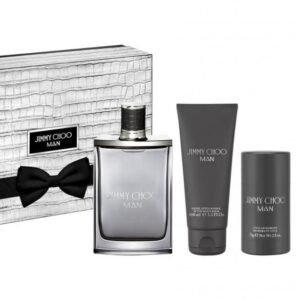 Jimmy Choo 3 PCS GIFT SET : 3.4 Fl. Oz. EDT spray 3.3OZ. gel 7.5ml edt spray for MEN