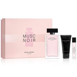 NARCISO RODRIGUEZ MUSK NOIR 3 PCS. SET: 3.4 EDP SPRAY 1.7 OZ. BODY LOTION 10ML EDP SPRAY FOR WOMEN
