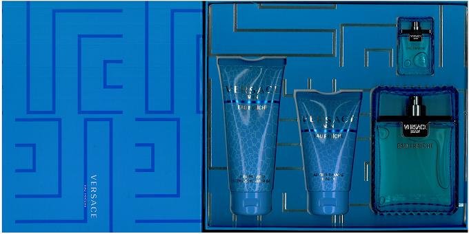 Versace Eau Fraiche Gift Set 3 pcs.: 3.4 Fl. Oz. Eau De Toilette Spray + 10ml edt spray and 2.5oz. deo for men