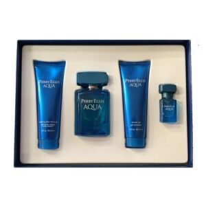 AQUA 4 PCS. GIFT SET: 3.4 FL.OZ. EDT SPRAY 3.0 FL.OZ. AFTERSHAVE 3.0 FL.OZ. SHOWER GEL AND .2 FL.OZ. EDT SPRAY FOR MEN