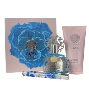 VINCE CAMUTO CAPRI BY VINCE CAMUTO 3 pcs. set: 3.4 FL.OZ. EDP SPRAY 5 oz. body lotion miniatur edp spray FOR WOMEN
