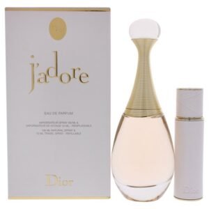 JADORE BY CHRISTIAN DIOR 2 pcs. gift set: 3.4oz edp spray10ml edp travel spray refillable FOR WOMEN