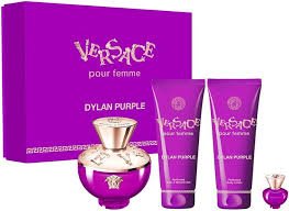 Dylan Purple BY VERSACE 4 PCS. GIFT SET:3.4oz edp sp3.4oz Body Lotion3.4oz Shower GelPouch FOR WOMEN
